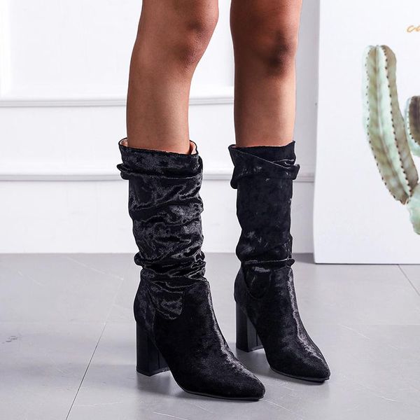 boots 2021 fashion pointed toe riding mid calf flock high heel retro shoes women knee for winter autumn, Black
boots 2021 fashion pointed toe riding mid calf flock high heel retro shoes women knee for winter autumn, Black