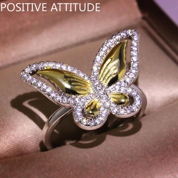 cluster rings 925 silver gold / bicolor butterfly cz shiny women's ring wedding party prom friends holiday gifts jewellery, Golden;silver
cluster rings 925 silver gold / bicolor butterfly cz shiny women's ring wedding party prom friends holiday gifts jewellery, Golden;silver