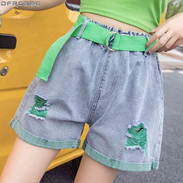 women's shorts summer harajuku high waist denim women fashion streetwear color jeans wide leg short pants holes ripped cgkh, White;black
women's shorts summer harajuku high waist denim women fashion streetwear color jeans wide leg short pants holes ripped cgkh, White;black