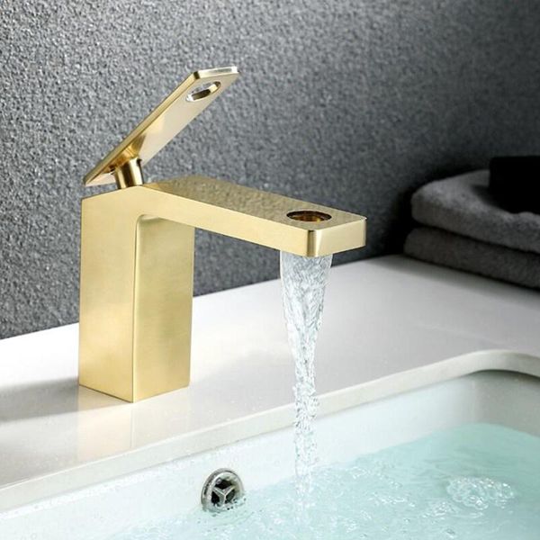 bathroom sink faucets basin faucet brushed gold brass single handle hole mixer tap deck mounted waterfall and cold
bathroom sink faucets basin faucet brushed gold brass single handle hole mixer tap deck mounted waterfall and cold