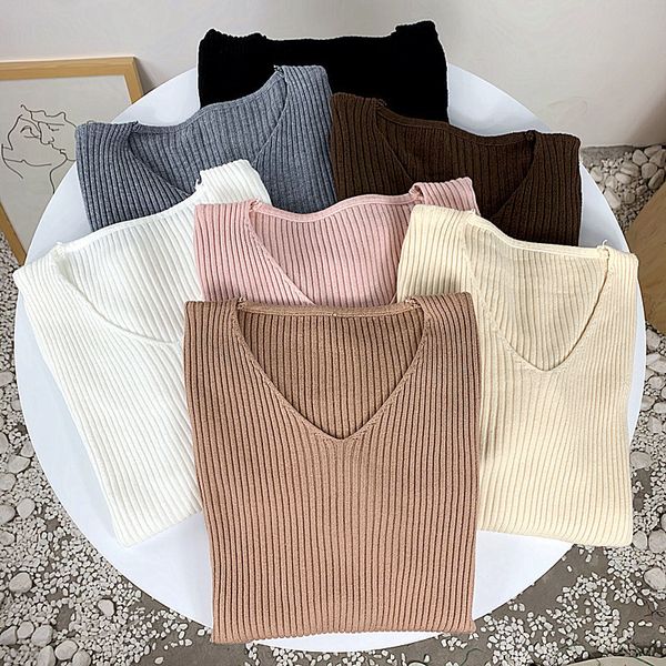 tight v-neck pullover sweater women's winter autumn korean short slim knitted sweaters for women pullovers 210420, White;black
tight v-neck pullover sweater women's winter autumn korean short slim knitted sweaters for women pullovers 210420, White;black