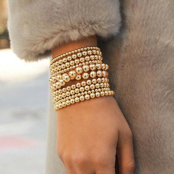 link, chain 4/5/6/8 mm gold natural beads ccb ball stretchable bohe luxury bracelet simplicity women's and men's jewelry, Black
link, chain 4/5/6/8 mm gold natural beads ccb ball stretchable bohe luxury bracelet simplicity women's and men's jewelry, Black
