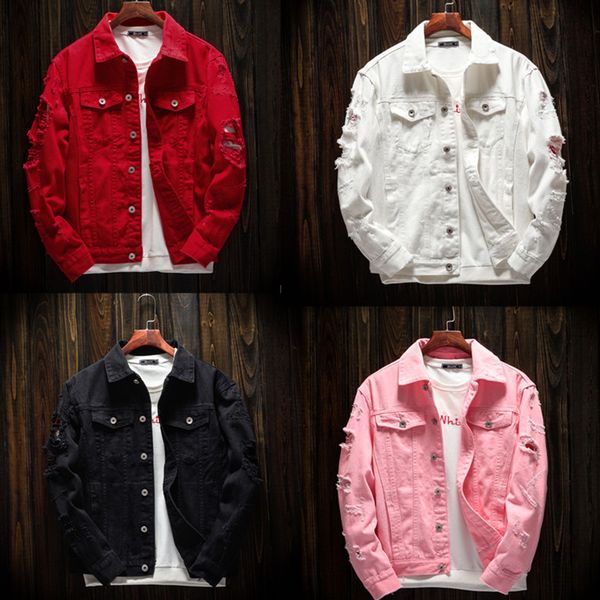 denim jacket men ripped holes mens pink jean jackets garment washed coat designer clothes size s- 4xl, Black;brown
denim jacket men ripped holes mens pink jean jackets garment washed coat designer clothes size s- 4xl, Black;brown