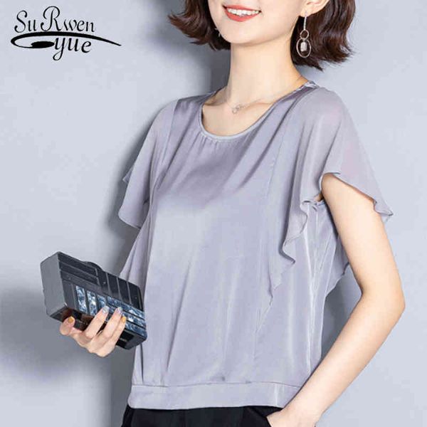 solid chiffon blouse summer short sleeve women's plus size women shirt o-neck womens and s 4893 50 210521, White
solid chiffon blouse summer short sleeve women's plus size women shirt o-neck womens and s 4893 50 210521, White
