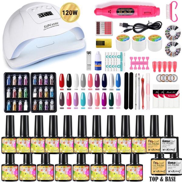 nail gel wirinef manicure set with 120w led lamp drill machine 24 color uv polish kit tools, Red;pink
nail gel wirinef manicure set with 120w led lamp drill machine 24 color uv polish kit tools, Red;pink