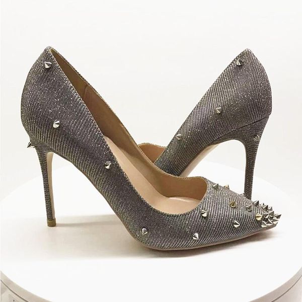 dress shoes high heels women elegant heel rivet quality thin point toe 12cm patent leather pumps meeting party 2021, Black
dress shoes high heels women elegant heel rivet quality thin point toe 12cm patent leather pumps meeting party 2021, Black