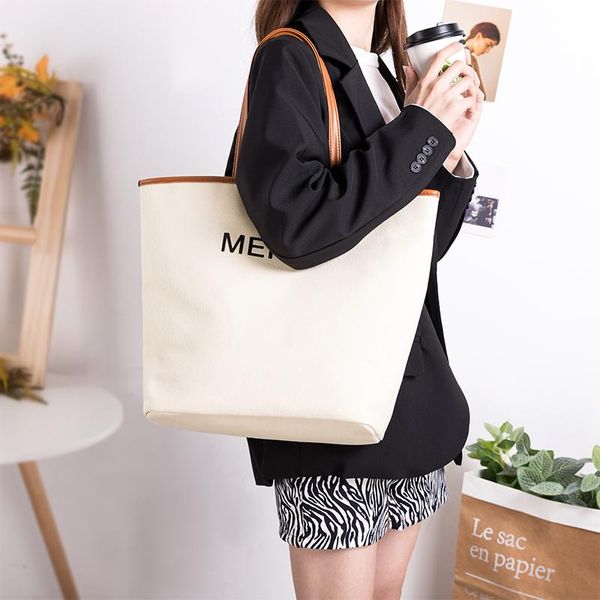 fashion simple design canvas tote shoulder bag ecofriendly reusable large capacity leather strap shopping handbags evening bags
fashion simple design canvas tote shoulder bag ecofriendly reusable large capacity leather strap shopping handbags evening bags
