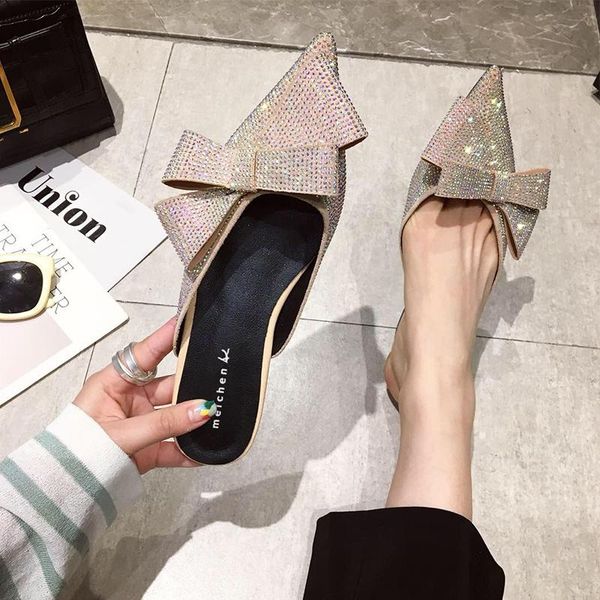 slippers women flat shoes brand 2021 fashion mules for pointed toe luxury rhinestone flats slip on flip flops slides, Black
slippers women flat shoes brand 2021 fashion mules for pointed toe luxury rhinestone flats slip on flip flops slides, Black