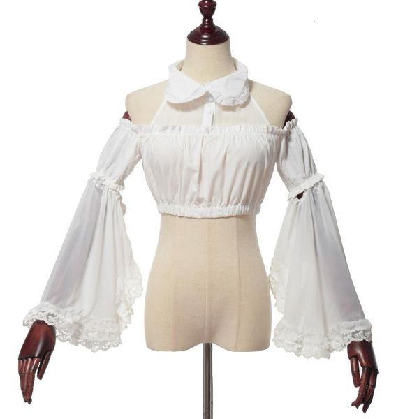 women's blouses & shirts women off shoulder lolita fashion crop shirt victorian club party clothing 0395, White
women's blouses & shirts women off shoulder lolita fashion crop shirt victorian club party clothing 0395, White