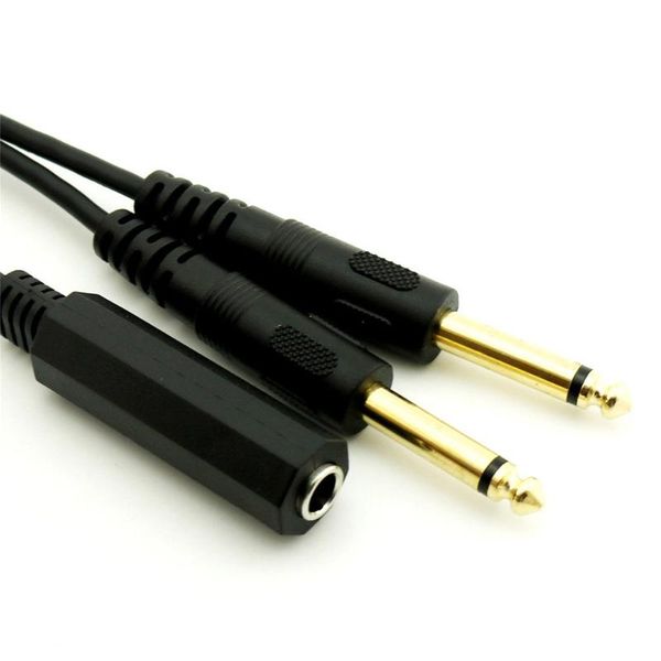 audio cables & connectors 6.35mm 1/4 inch stereo trs female to 2 dual mono ts male y splitter cable with nickel plated plug
audio cables & connectors 6.35mm 1/4 inch stereo trs female to 2 dual mono ts male y splitter cable with nickel plated plug
