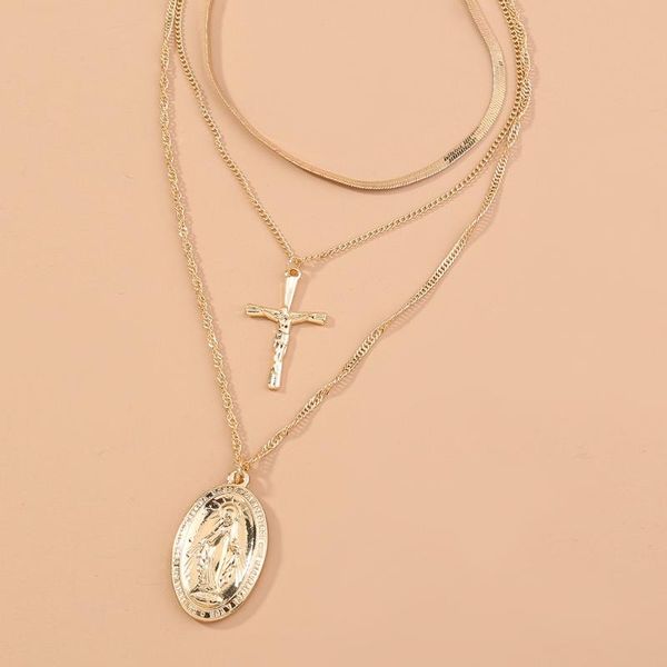chains women necklace jewelry retro roman portrait cross multilayer pendant clavicle chain wedding banquet female, Silver
chains women necklace jewelry retro roman portrait cross multilayer pendant clavicle chain wedding banquet female, Silver