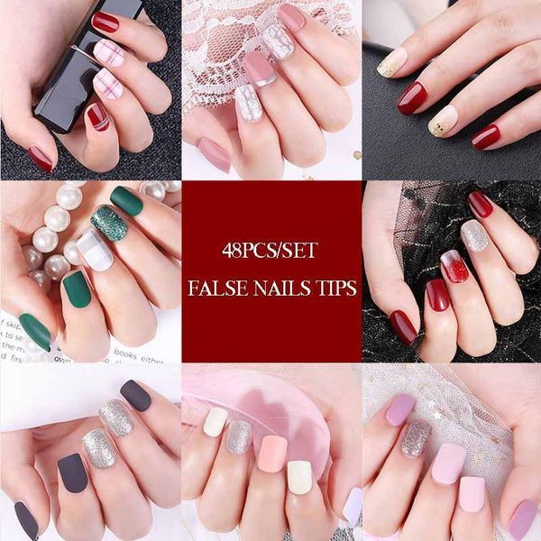 lghzlink nail art manicure 24pcs matte tips for false nails fake forms extension false1, Red;gold
lghzlink nail art manicure 24pcs matte tips for false nails fake forms extension false1, Red;gold