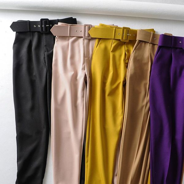 women capris elegant black pants sashes pockets zipper fly solid ladies streetwear casual chic trousers pantalones 9 colors, Black;white
women capris elegant black pants sashes pockets zipper fly solid ladies streetwear casual chic trousers pantalones 9 colors, Black;white