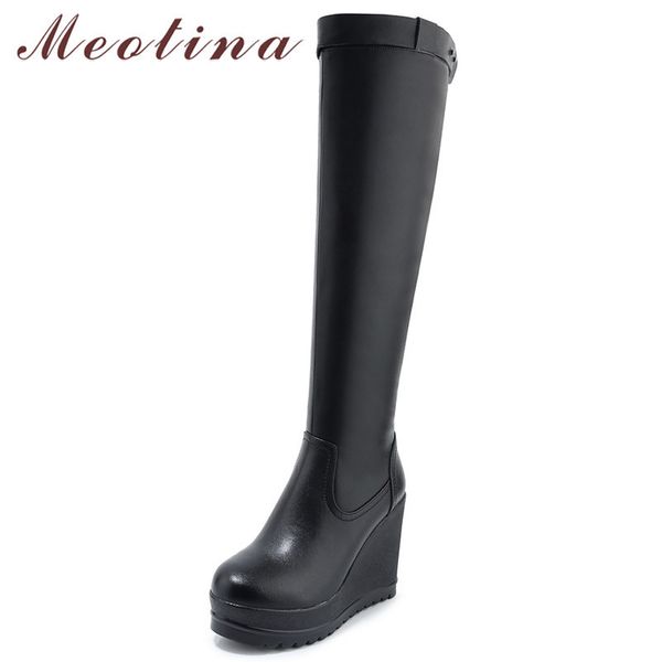 genuine leather knee high boots women platform wedge heel long cow zipper shoes ladies winter size 40 210517, Black
genuine leather knee high boots women platform wedge heel long cow zipper shoes ladies winter size 40 210517, Black