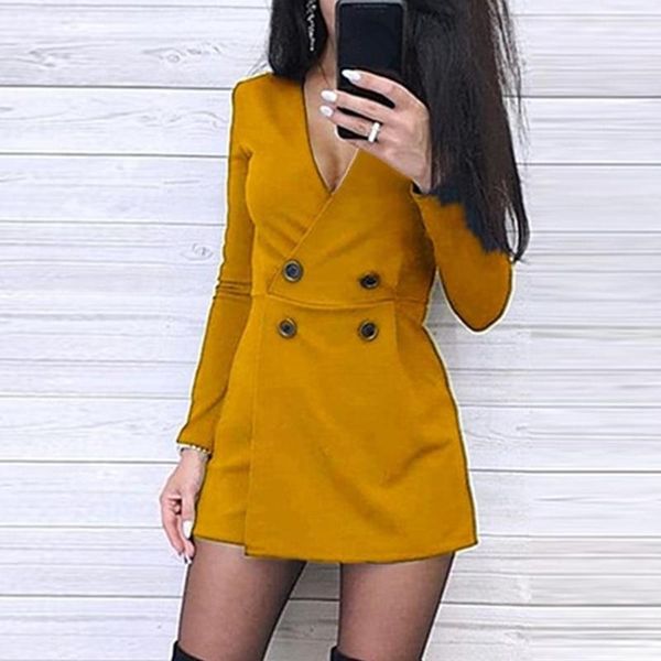chic women solid color long sleeve v neck double-breasted short jumpsuit for elegant fashion women's jumpsuits & rompers, Black;white
chic women solid color long sleeve v neck double-breasted short jumpsuit for elegant fashion women's jumpsuits & rompers, Black;white
