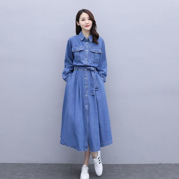 casual dresses s-xxl women denim spring autumn fashion elegant long lacing sashes loose cotton female 8v8i, Black;gray
casual dresses s-xxl women denim spring autumn fashion elegant long lacing sashes loose cotton female 8v8i, Black;gray