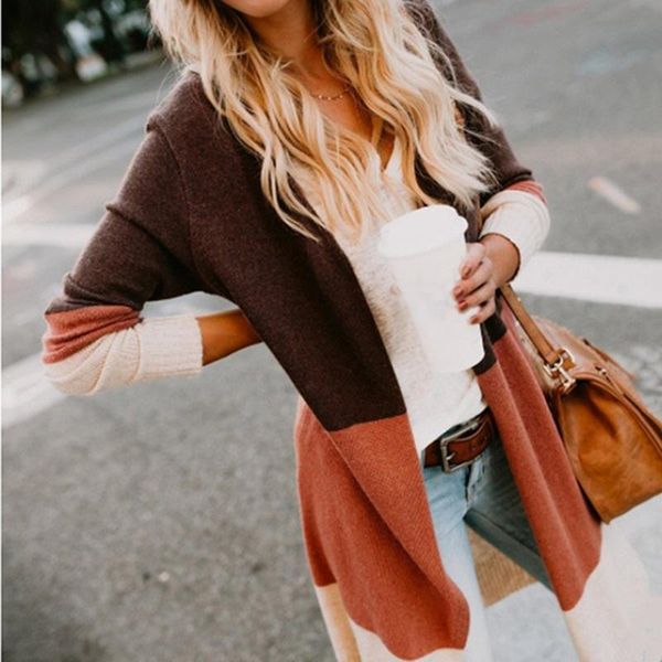 women's jackets autumn women long cardigans fashion ladies patchwork coat casual loose sleeve jacket elegant for, Black;brown
women's jackets autumn women long cardigans fashion ladies patchwork coat casual loose sleeve jacket elegant for, Black;brown