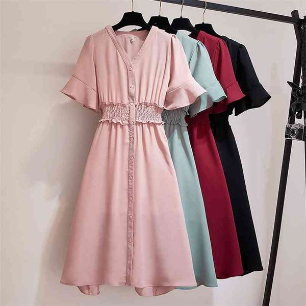 korobov new plus size women dress korean elegant chiffon female dresses summer chic sweet vintage vestidos femme 210430, Black;gray
korobov new plus size women dress korean elegant chiffon female dresses summer chic sweet vintage vestidos femme 210430, Black;gray