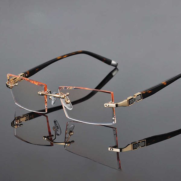 trimming eyeglasses frame myopia men's frameless trimming gradient glasses 58050, White;black
trimming eyeglasses frame myopia men's frameless trimming gradient glasses 58050, White;black