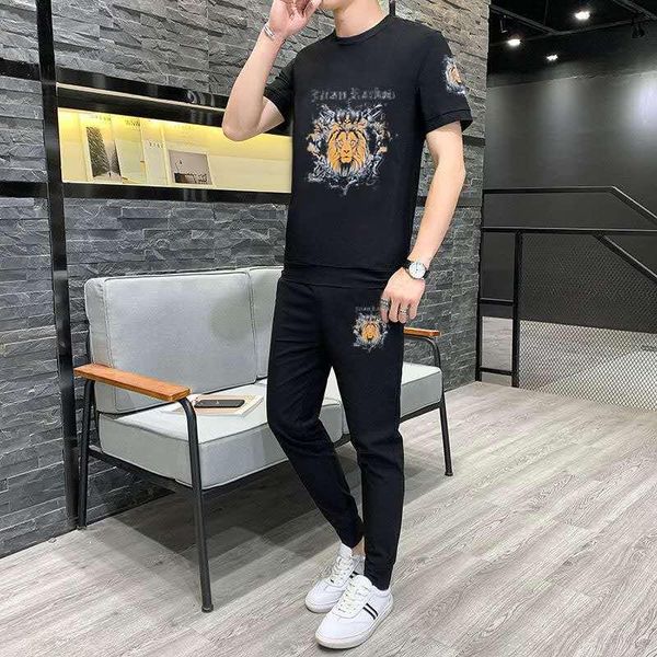 men's tracksuits 2021 men's summer short sleeve t-shirt two-piece korean handsome sports leisure suit trend set coat, Gray
men's tracksuits 2021 men's summer short sleeve t-shirt two-piece korean handsome sports leisure suit trend set coat, Gray