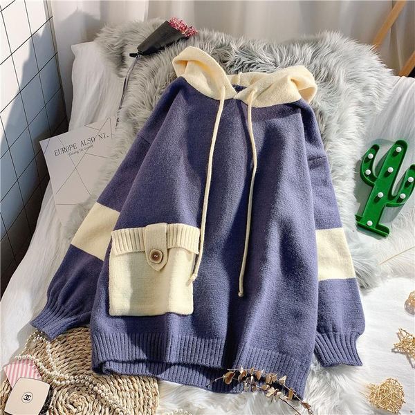 women's sweaters stitching color fashion basic hit casual regular 2021 female women long sleeve all match college wind l80, White;black
women's sweaters stitching color fashion basic hit casual regular 2021 female women long sleeve all match college wind l80, White;black