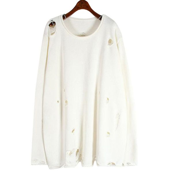 women's sweaters white holes big size knitting sweater round neck long sleeve women pullovers fashion tide autumn winter 2021 u795, White;black
women's sweaters white holes big size knitting sweater round neck long sleeve women pullovers fashion tide autumn winter 2021 u795, White;black