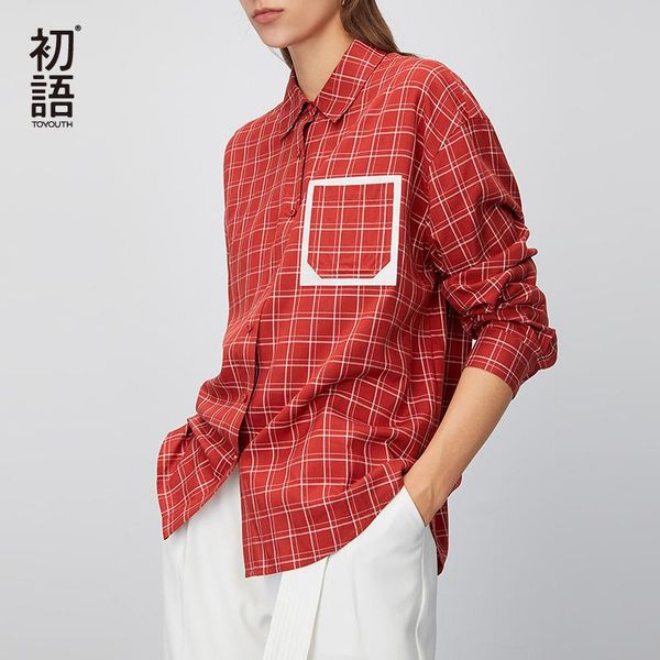 women's blouses & shirts toyouth 2021 women spring blouse arrival spliced plaid long sleeve turn-down collar loose shirt female casual, White
women's blouses & shirts toyouth 2021 women spring blouse arrival spliced plaid long sleeve turn-down collar loose shirt female casual, White