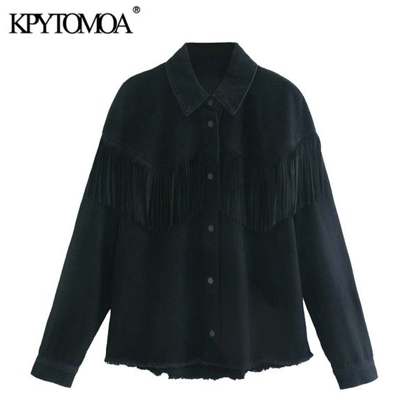 women fashion fringe trims loose denim jacket coat vintage long sleeve frayed tassel female outerwear chic 210421, Black;brown
women fashion fringe trims loose denim jacket coat vintage long sleeve frayed tassel female outerwear chic 210421, Black;brown