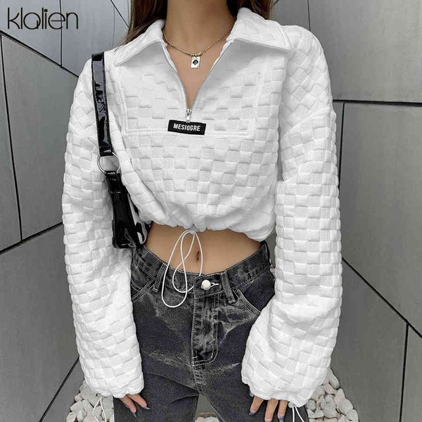 hoodie fashion casual street slim zipper long sleeve turn-down collar solid white pullovers sweatshirt women 2021 spring new, Black 
hoodie fashion casual street slim zipper long sleeve turn-down collar solid white pullovers sweatshirt women 2021 spring new, Black