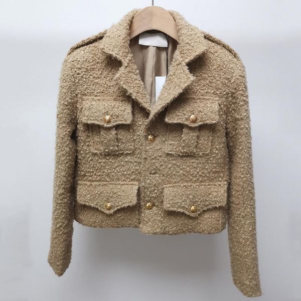 women's jackets celin 2021 early spring camel tweed small fragrance lapel short jacket suit, Black;brown
women's jackets celin 2021 early spring camel tweed small fragrance lapel short jacket suit, Black;brown