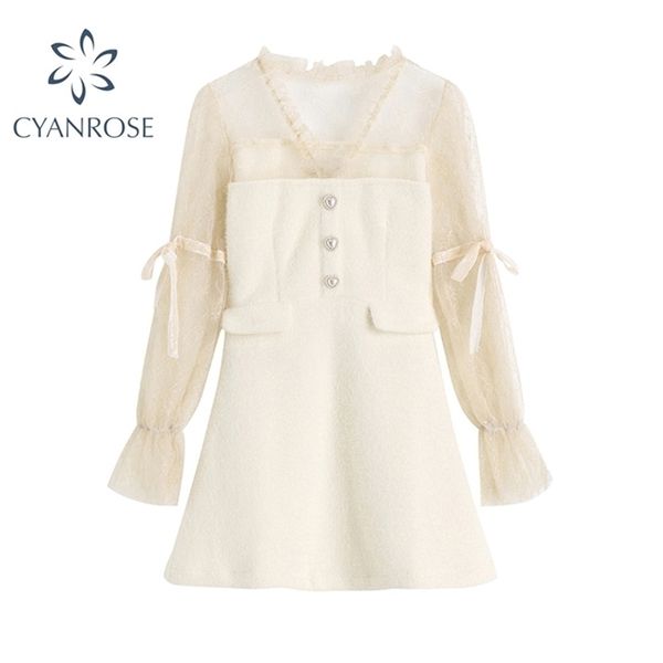 long sleeve v neck elegant dress spring autumn lace patchwork vintage casual korean chiffon slim party dress female 210515, Black;gray
long sleeve v neck elegant dress spring autumn lace patchwork vintage casual korean chiffon slim party dress female 210515, Black;gray