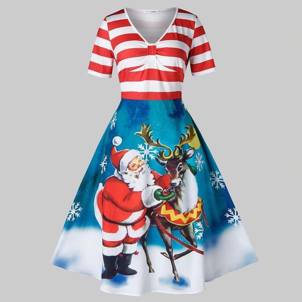 casual dresses women plus size christmas santa claus elk vintage stripe print swing party dress, Black;gray
casual dresses women plus size christmas santa claus elk vintage stripe print swing party dress, Black;gray