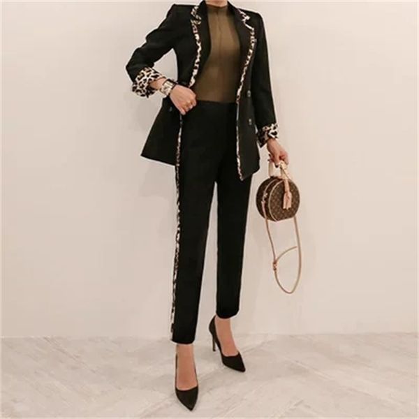 women's suits & blazers fashion pant suit female autumn / spring leopard stitching + pants two-piece women, White;black
women's suits & blazers fashion pant suit female autumn / spring leopard stitching + pants two-piece women, White;black