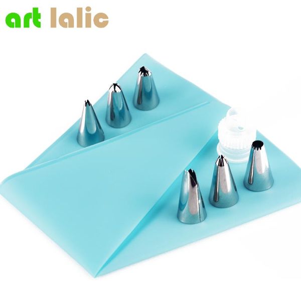 baking & pastry tools 8 pcs/set silicone kitchen accessories icing piping cream bag + 6 stainless steel nozzle set diy cake decorating tips
baking & pastry tools 8 pcs/set silicone kitchen accessories icing piping cream bag + 6 stainless steel nozzle set diy cake decorating tips