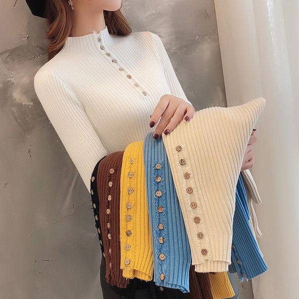 women's sweaters 2021 spring and autumn turtleneck sweater long-sleeved solid color bottoming shirt pullover simple button y15, White;black
women's sweaters 2021 spring and autumn turtleneck sweater long-sleeved solid color bottoming shirt pullover simple button y15, White;black