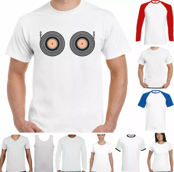 dj t-shirt mens boob decks funny vinyl record technics player djing festival top, White;black
dj t-shirt mens boob decks funny vinyl record technics player djing festival top, White;black