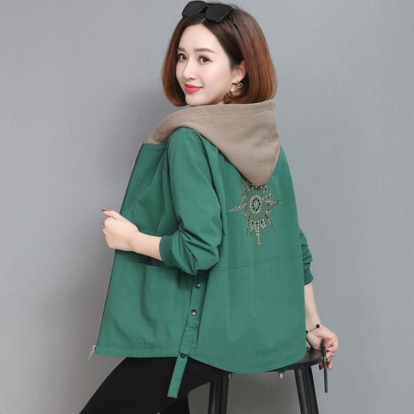 women's trench coats 2021 spring autumn jacket women hooded overcoat long sleeve zipper pockets casual windbreaker basic jackets outerw, Tan;black
women's trench coats 2021 spring autumn jacket women hooded overcoat long sleeve zipper pockets casual windbreaker basic jackets outerw, Tan;black