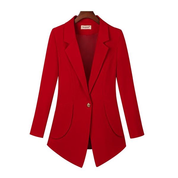 europe and the united states small suit women's jacket spring autumn large size long-sleeved slim slimming business wear suits & blazer, White;black
europe and the united states small suit women's jacket spring autumn large size long-sleeved slim slimming business wear suits & blazer, White;black