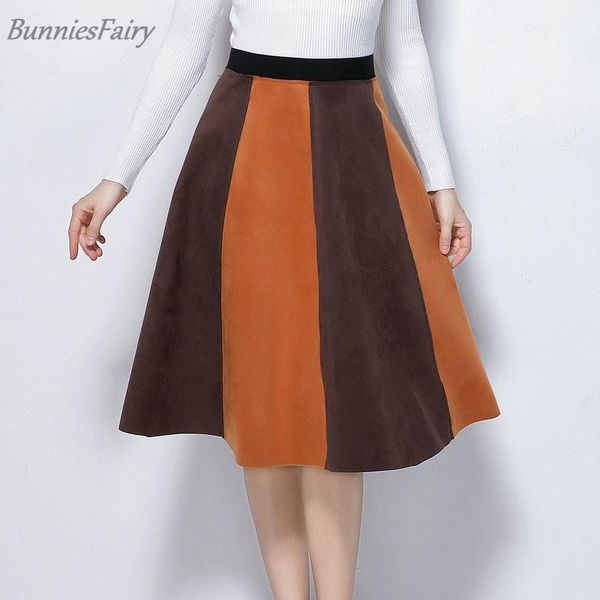 skirts bunniesfairy 2021 autumn winter vintage elegant women suede patchwork color high waist a-line midi flare skirt saia femininas, Black
skirts bunniesfairy 2021 autumn winter vintage elegant women suede patchwork color high waist a-line midi flare skirt saia femininas, Black