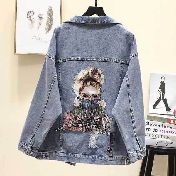 women's jackets jacket spring nail bead print short coat loose denim women, Black;brown
women's jackets jacket spring nail bead print short coat loose denim women, Black;brown