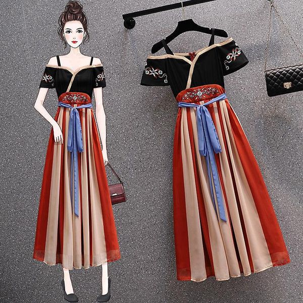ethnic clothing plus size women's 2021 cheongsam skirt dress summer chinese style ancient improved hanfu retro super fairy, Red
ethnic clothing plus size women's 2021 cheongsam skirt dress summer chinese style ancient improved hanfu retro super fairy, Red