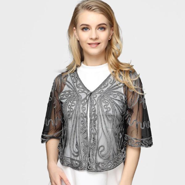 women's jackets european fashion spring summer embroidered tulle lace cloak sun protection coat cardigan small shawl m504, Black;brown
women's jackets european fashion spring summer embroidered tulle lace cloak sun protection coat cardigan small shawl m504, Black;brown