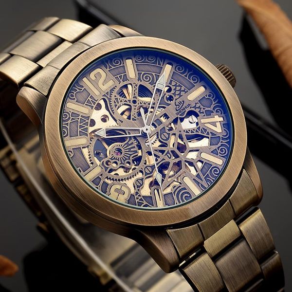 wristwatches 2021 hollow carved men's retro bronze automatic watches skeleton relogio stainless steel mechanical wristwatch, Slivery;brown
wristwatches 2021 hollow carved men's retro bronze automatic watches skeleton relogio stainless steel mechanical wristwatch, Slivery;brown