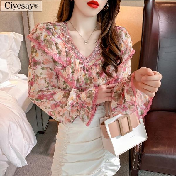 women's blouses & shirts ciyesay clothing 2021 korean fashion summer long sleeve blouse pink shirt elegant chiffon, White
women's blouses & shirts ciyesay clothing 2021 korean fashion summer long sleeve blouse pink shirt elegant chiffon, White