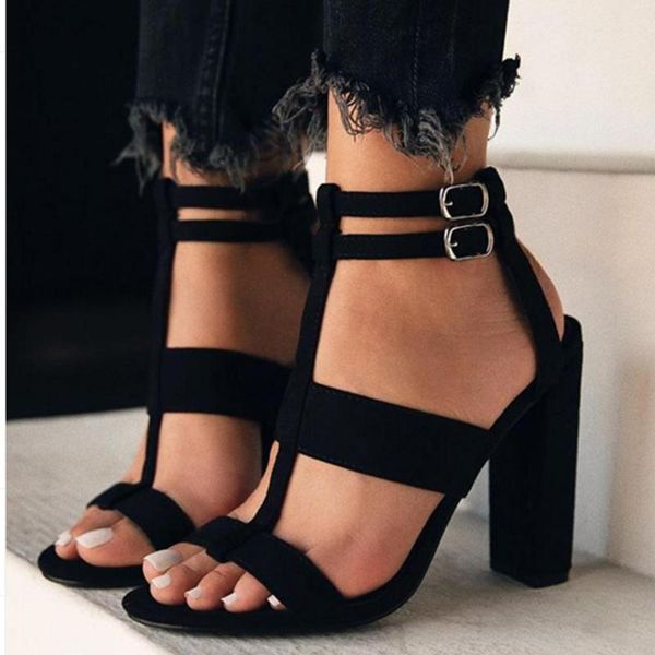 dress shoes ribetrini women elegant summer flock fashion high chunky heels sandals ol, Black
dress shoes ribetrini women elegant summer flock fashion high chunky heels sandals ol, Black