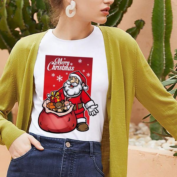 women's t-shirt cute santa claus print t shirt women fashion christmas harajuku short sleeve suitable all seasons tshirt clothes, White
women's t-shirt cute santa claus print t shirt women fashion christmas harajuku short sleeve suitable all seasons tshirt clothes, White