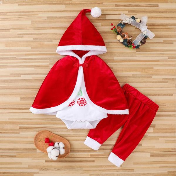 clothing sets born christmas clothes baby rompers boy girl kids costume letter +pants+cape cloak set gift, White
clothing sets born christmas clothes baby rompers boy girl kids costume letter +pants+cape cloak set gift, White