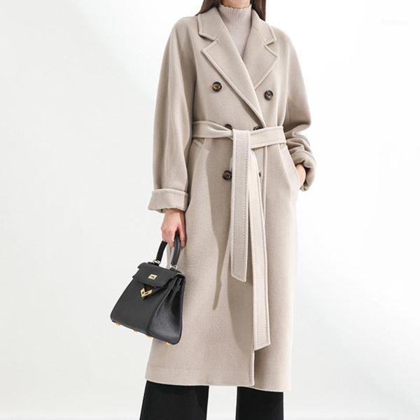 women's wool & blends winter autumn elegant coats blend women korean fashion long vintage minimalist mid length overcoat camel cardigan, Black
women's wool & blends winter autumn elegant coats blend women korean fashion long vintage minimalist mid length overcoat camel cardigan, Black