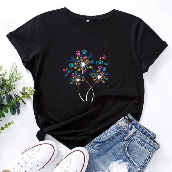 bear footprint pattern printed t-shirt women cotton o-neck casual harajuku t shirts short-sleeved tshirt women's, White
bear footprint pattern printed t-shirt women cotton o-neck casual harajuku t shirts short-sleeved tshirt women's, White