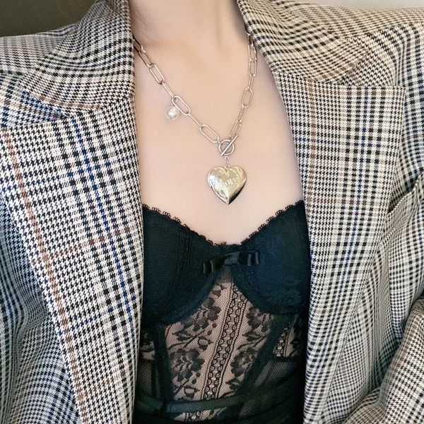 pendant necklaces u-magical exaggerated metallic love heart necklace for women letter chain imitation pearl toggle clasp jewelry, Silver
pendant necklaces u-magical exaggerated metallic love heart necklace for women letter chain imitation pearl toggle clasp jewelry, Silver
